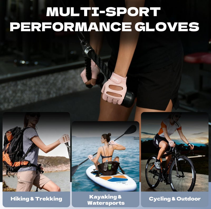 COFIT Weight Lifting Gloves for Men and Women, Breathable Anti-Slip Workout Gloves with Wrist Support and Palm Protection for Gym & Strength Training - Pink M - Image 5